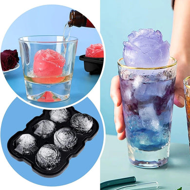 Diamond & rose ice cube mold - modern silicone tray