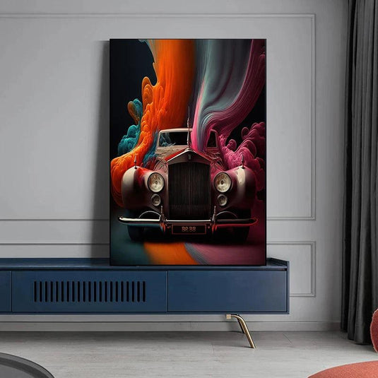 Classic colorful futuristic cars poster - supercar canvas print for boys' room