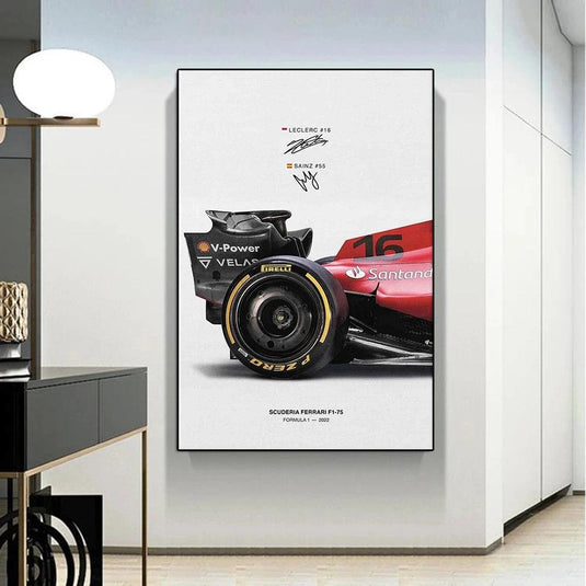 F1 Grand Prix F1-75 racing poster - Sainz canvas wall art, frameless