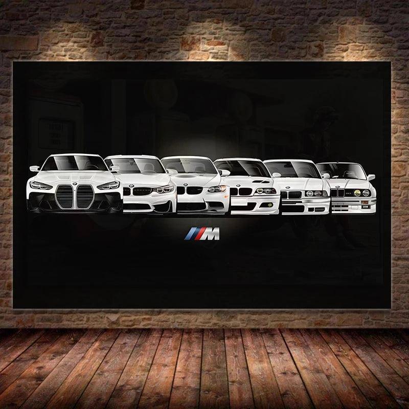 Load image into Gallery viewer, BMW sports car poster - canvas print wall art for living room decor
