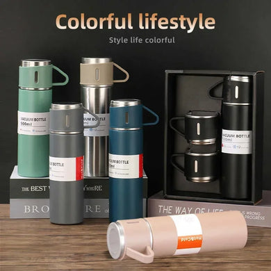 500ML Stainless Steel Vacuum Insulated Bottle Gift Set - Business Style Thermos for Coffee, Office, Travel