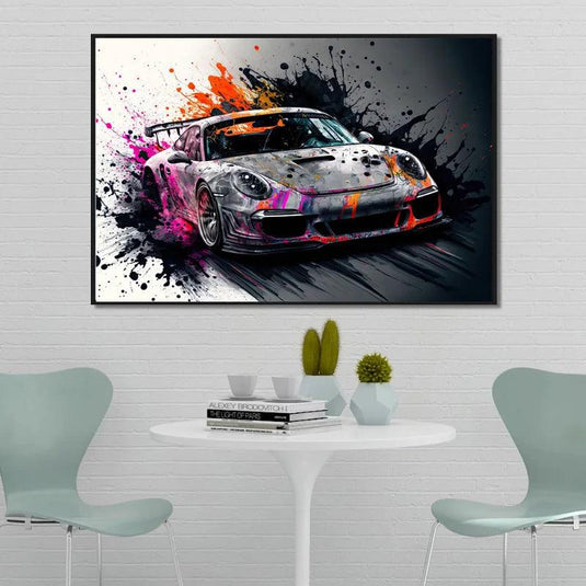 Abstract watercolor supercars poster - cool car canvas print for boys' room