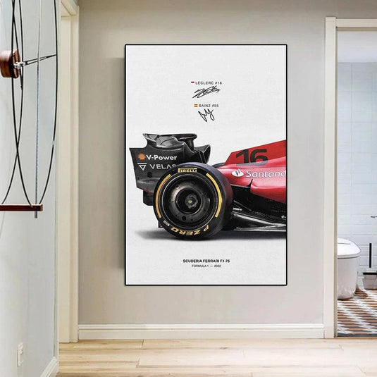 F1 Grand Prix F1-75 racing poster - Sainz canvas wall art, frameless