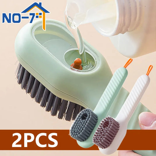 Multifunctional Soft-Bristled Cleaning Brush - Shoe and Clothes Brush with Liquid Dispenser