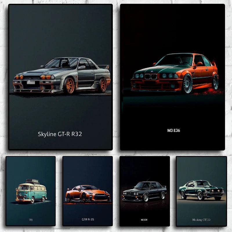 Load image into Gallery viewer, M3 GTR luxury sports car canvas print - modern wall art for living room
