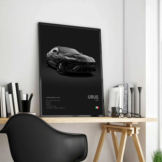 Black and white luxury supercar poster - SVJ, STO, Veneno canvas print