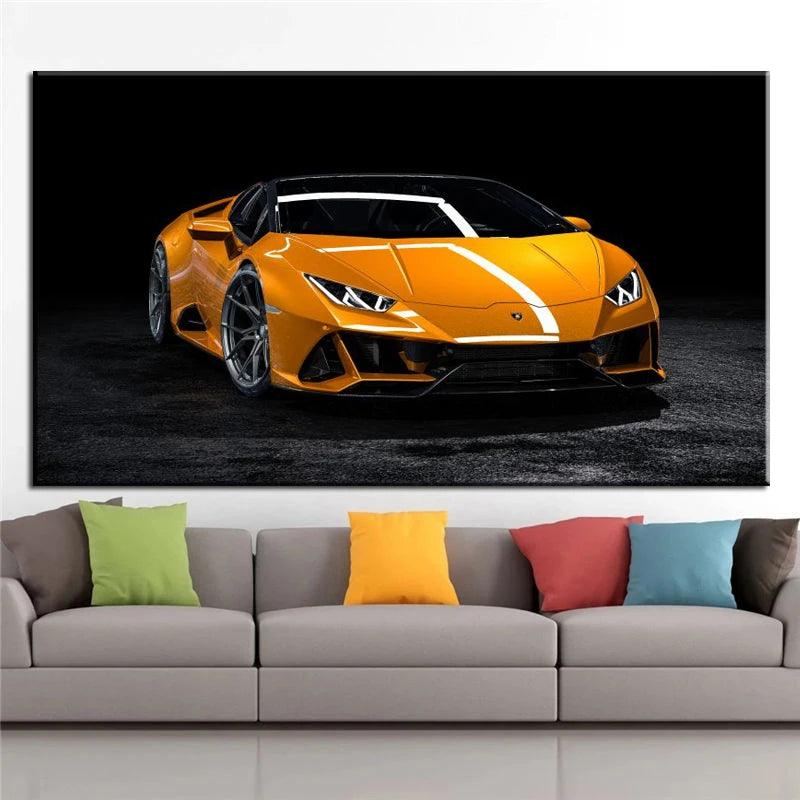 Load image into Gallery viewer, Super cool car wall art - canvas poster for living room or bedroom
