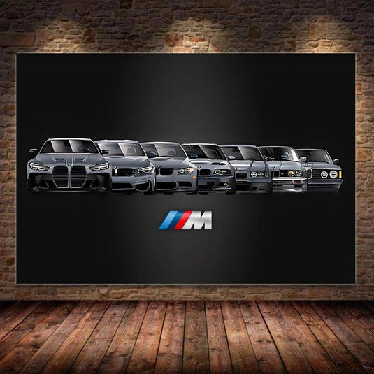 BMW sports car poster - canvas print wall art for living room decor