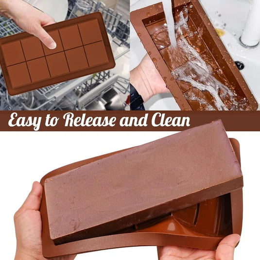 Silicone Chocolate Bar Molds Break Apart Wax Melt Mould (Buy 2, Get the 3rd Free – No Limits!)