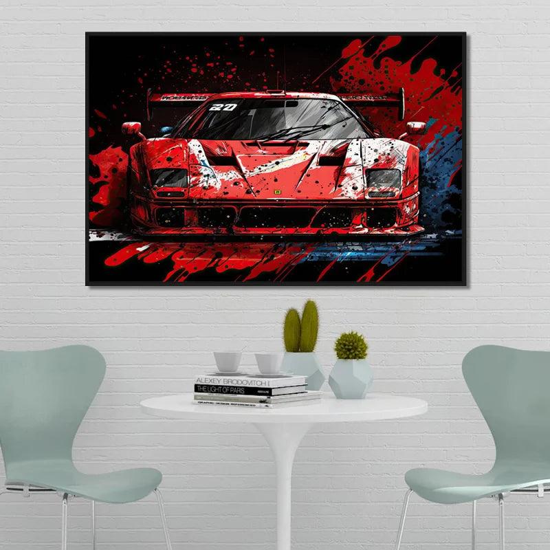 Load image into Gallery viewer, Abstract watercolor supercars poster - cool car canvas print for boys&#39; room
