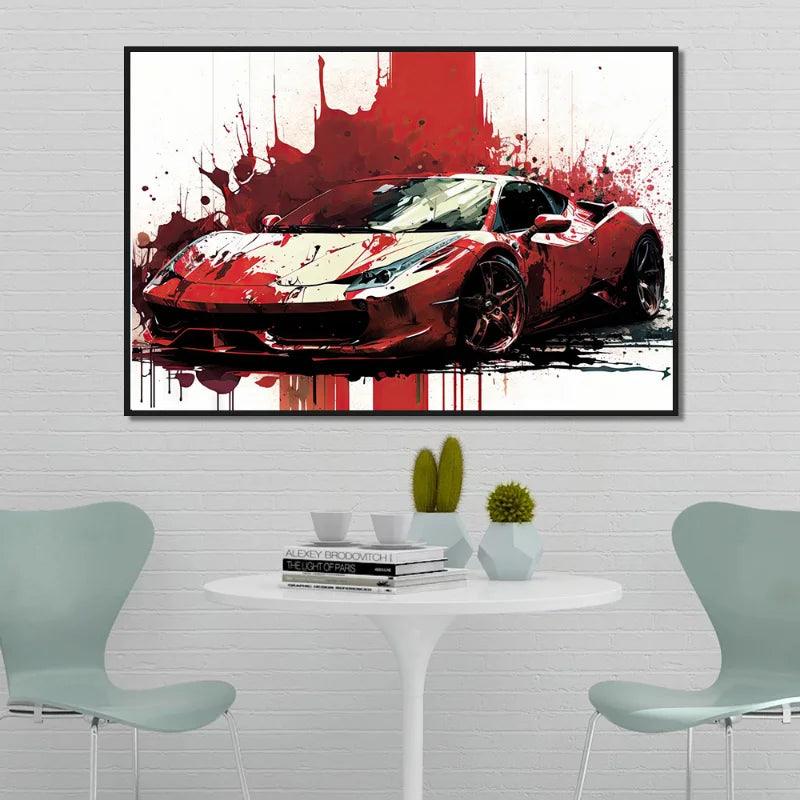 Load image into Gallery viewer, Abstract watercolor supercars poster - cool car canvas print for boys&#39; room
