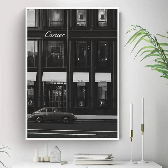 Race car in Paris Champs-Élysées - Nordic canvas print for living room decor